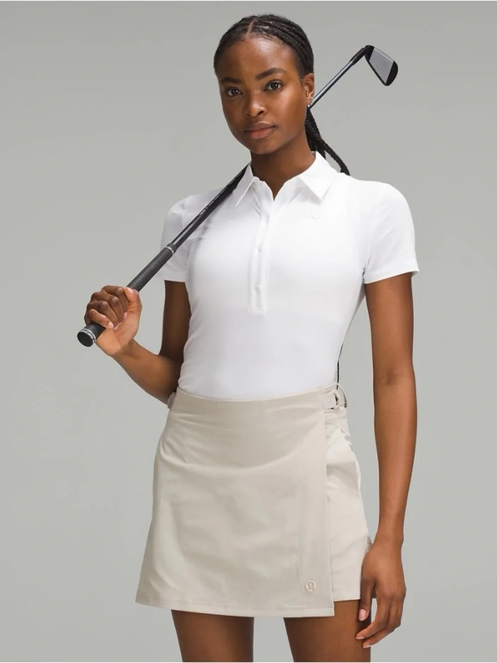 lululemon athletica Wrap-Front Mid-Rise Golf Skirt Size 12 Khaki